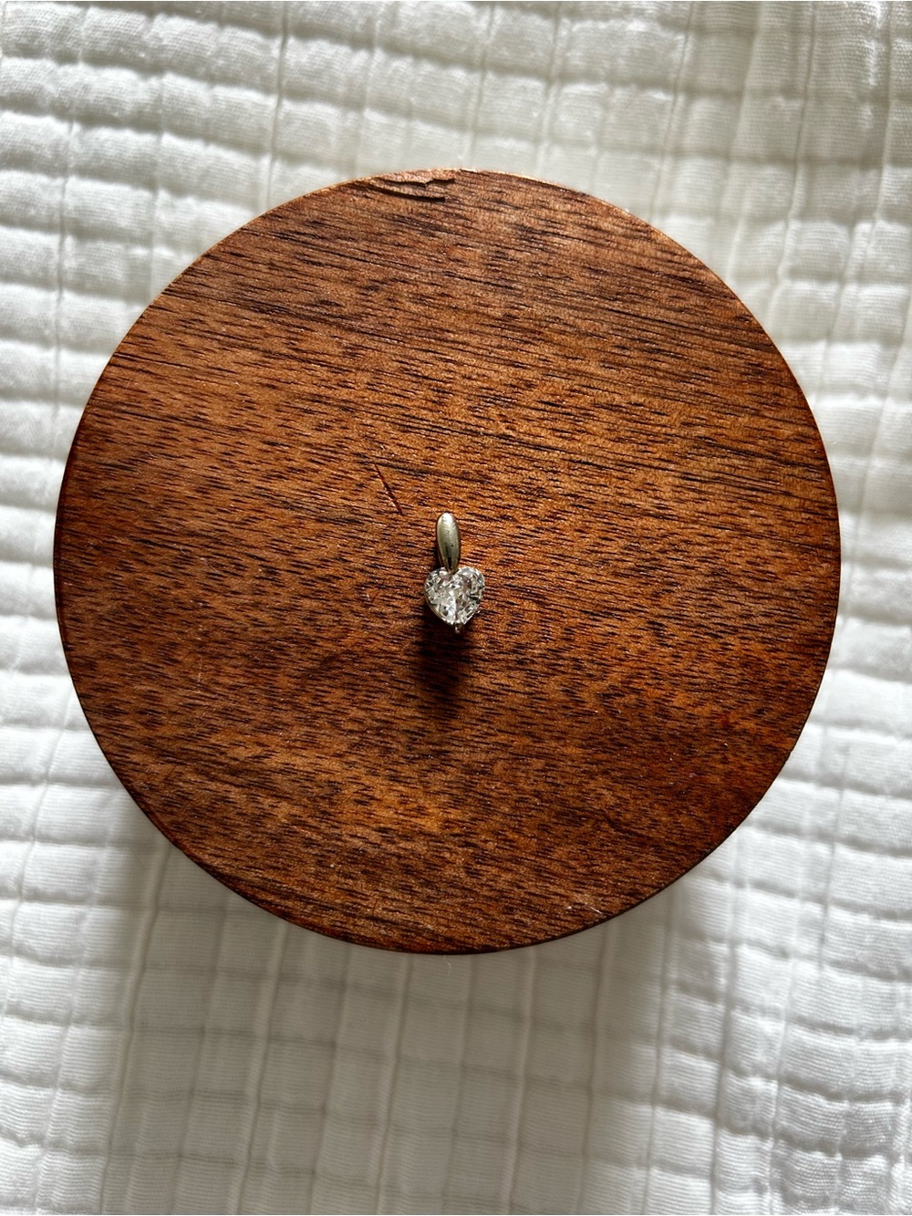 Heart-Shaped Solitaire Pendant in Silver Tone